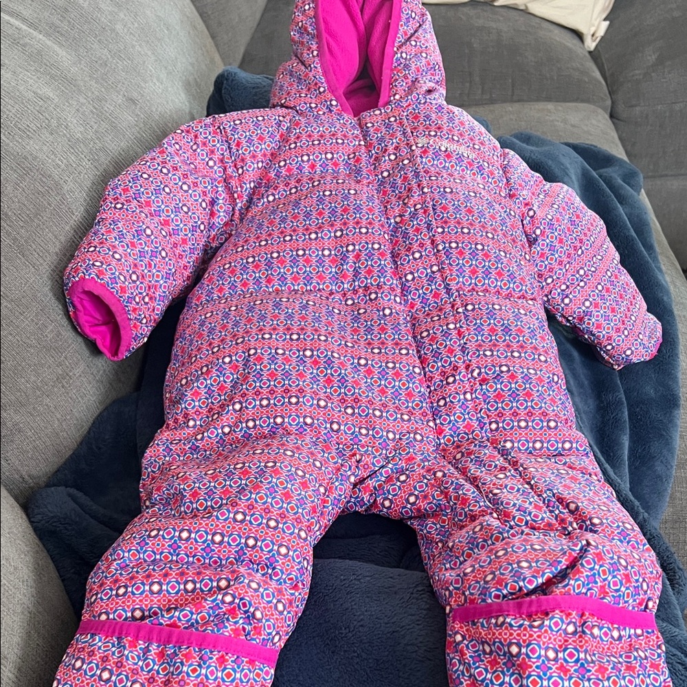 Columbia Pink and Blue Patterned Kids One Piece